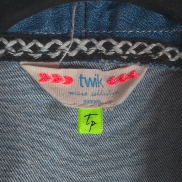 Twik Blue Denim Vest with Pink Accents - Picture 2 of 5